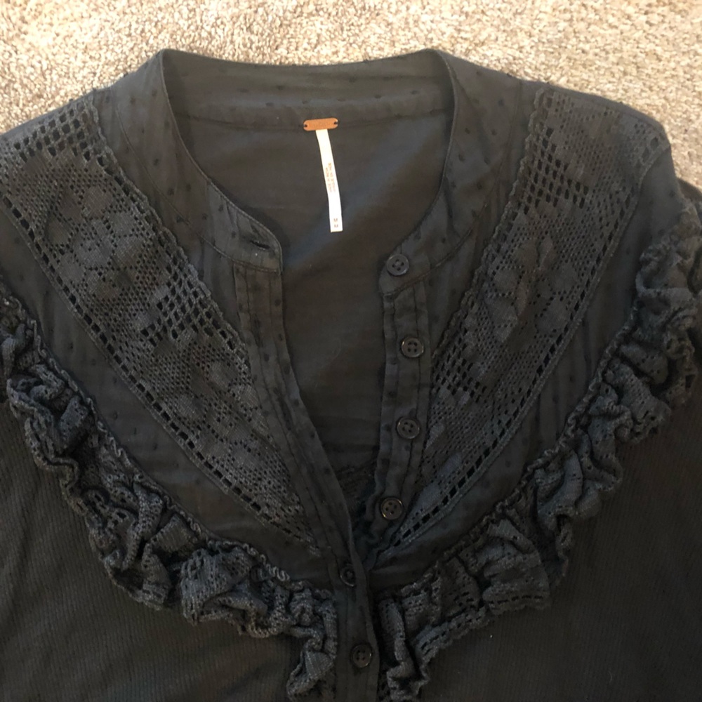 Black Free People cropped shirt
